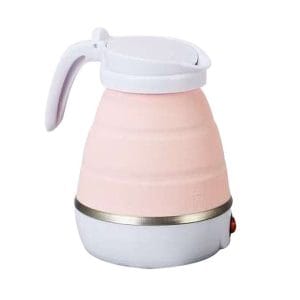 Portable Silicone Collapsible Travel Electric Kettle Pink