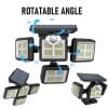 4 Head Solar Sensor Light with Split Panel and Remote - Image 2