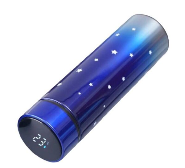 500ml Stainless Steel Smart Thermos Flask Dark Blue