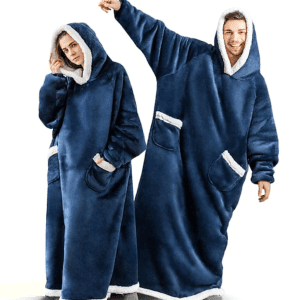 Extra long Plush Blanket Hoodies Dark Blue