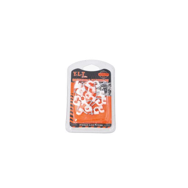 6 inch Round Cable Clip White