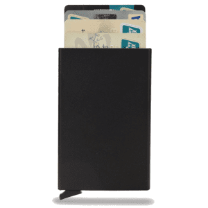 Aluminum RFID Popup Card Holder Black