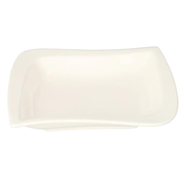 White Square Wavy Pasta Bowl