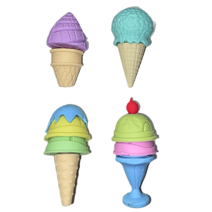 Cute Ice Cream Erasers Set