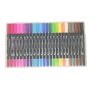 Dual Tip Brush Pens 24 Colors