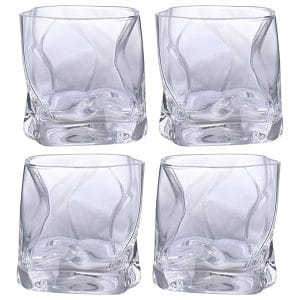 Twisted Whiskey Glasses 280ml Pack of 4 Clear