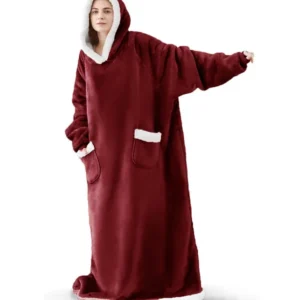 Extra long Plush Blanket Hoodies Red