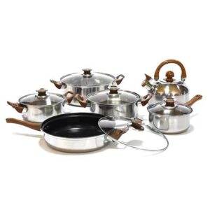 Silver Stainless Steel 12 Pot Set