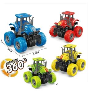 4 Pack Friction Powered 4WD Rotation 360 Tractors