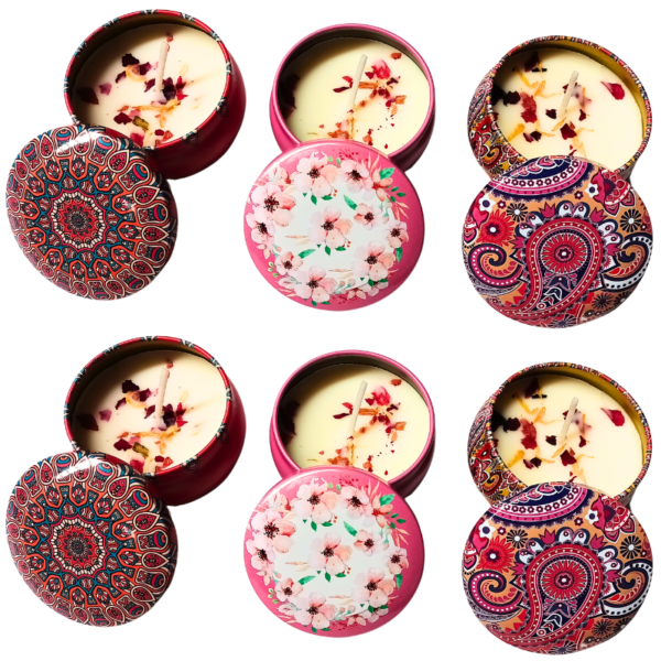 6 x Home Luxury Scented Candle with Dried Petals