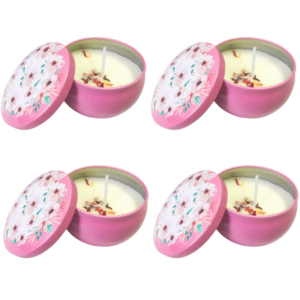 4 x Home Luxury Scented Candle with Dried Petals
