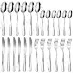 24pcs Plain Silver Plated Utensil Set