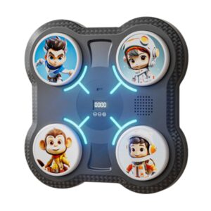 Intelligent Wall Mount Kids Boxing Machine with Music - Black