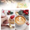 Gold Christmas Spoons and Forks Set Pack of 6 - Image 2