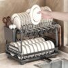 Aluminum 2-Tier Dish Drying Rack - Image 5