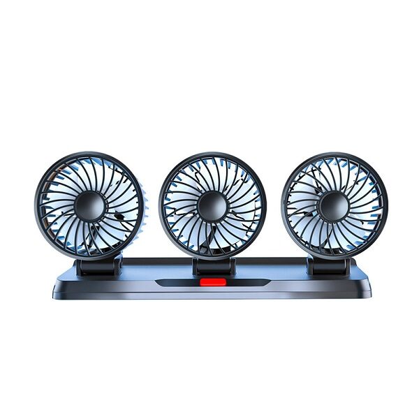 Baihuo MY-7158 Vehicle Cigarette Lighter Powered Triple Head Fan