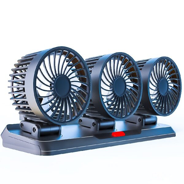 Baihuo MY-7158 Vehicle Cigarette Lighter Powered Triple Head Fan