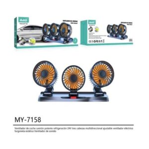 Baihuo MY-7158 Vehicle Cigarette Lighter Powered Triple Head Fan