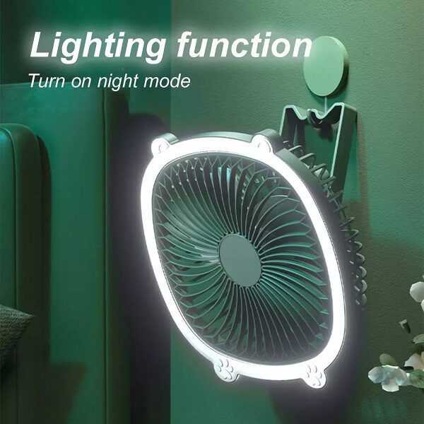Baihuo MY-7497 Rechargeable 3 Speed Fan 5V 1A With 2 Setting LED Light