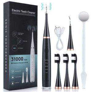 Electric Toothbrush and Plaque Remover Kit - Black