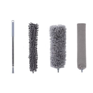 4-Piece Microfiber Duster Cleaning Kit Washable Extendable Bendable Duster