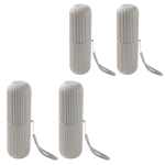 Pack of 4 Toothbrush Travel Cases - Grey