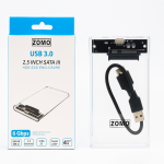 ZOMO 2.5-Inch USB 3.0 SATA HDD/SSD Hard Drive Enclosure – Transparent