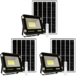 3 x Actolight Premium Solar Rechargeable Flood Light – 30W | IP67 Waterproof