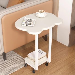Nordic Style Modern Movable Frameless Coffee Side Table - White