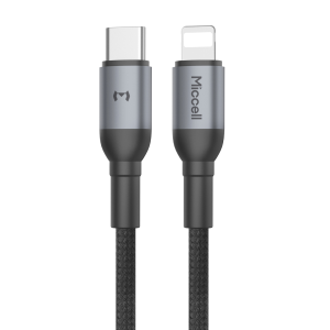 Miccell D34 C to Lightning 30W Fast Charging Braided Cable
