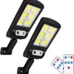 2 x Solar Street Lights Outdoor Remote Control Solar Parking Lot Lights