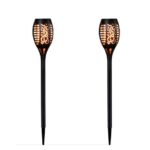 Solar Outdoor Garden Torch Flame Light - Pack of 2