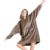 Oversized Plush Blanket Hoodies One Size Fits All Brown