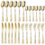 24pcs Plain Gold Plated Utensil Sets