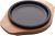 Iron Sizzler Plate with Wooden Base