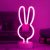 USB DC Cable or Battery-Operated Bunny Ear Neon Lamp with Base B-13