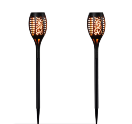 Solar Outdoor Garden Torch Flame Light Pack of 2